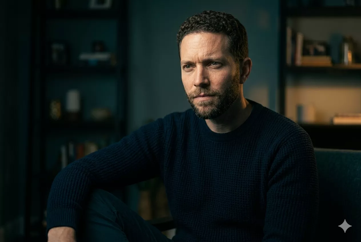 Jordan — tense expression with distorted thought bubbles visible