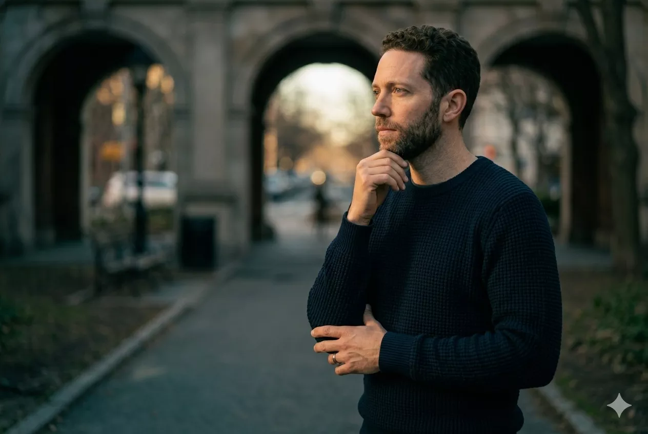 A person standing calmly with space around them — the peace of forgiveness without the naive reopening of trust